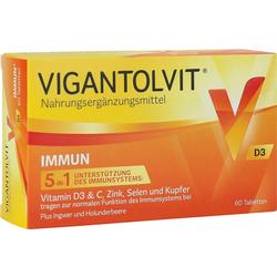 Eine gelb-orange Packung mit Nahrungsergänzungsmitteln für das Immunsystem.